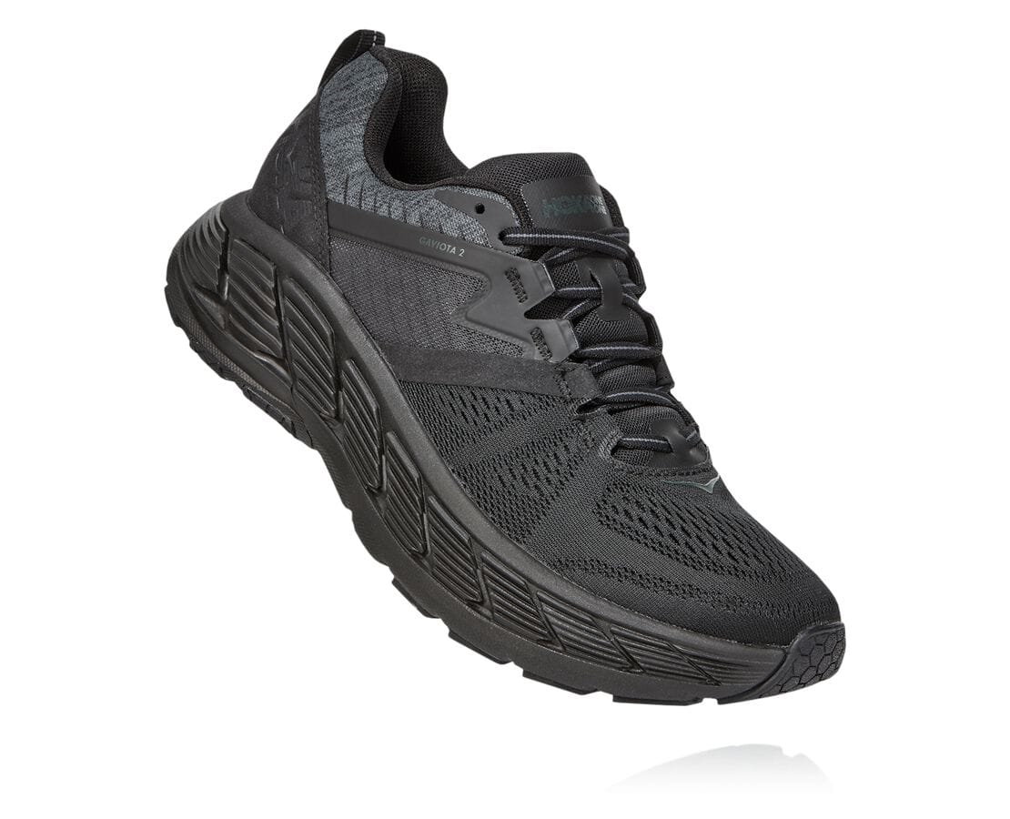 Hoka One One Gaviota 2 Herren Straßenlaufschuhe Schwarz / Dunkel Grau | (DE-5983RYUGA)